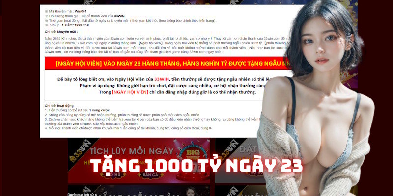 Tiệm cận quà tặng 1000 tỷ vào ngày 23